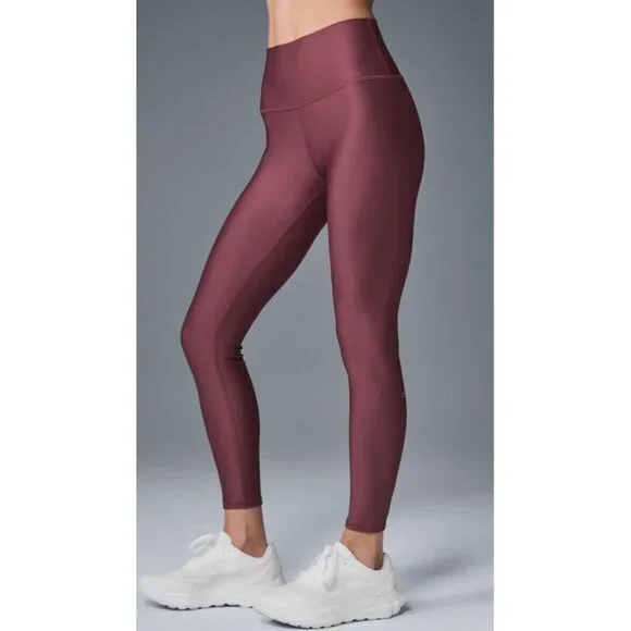 Alo Airlift Winter Warm High-Waist Leggings Burgundy Truffle Hi-Rise Brushed M - Picture 1 of 11